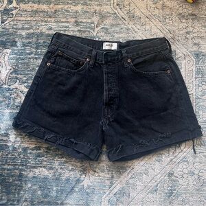 AGOLDE Black Denim Parker Shorts